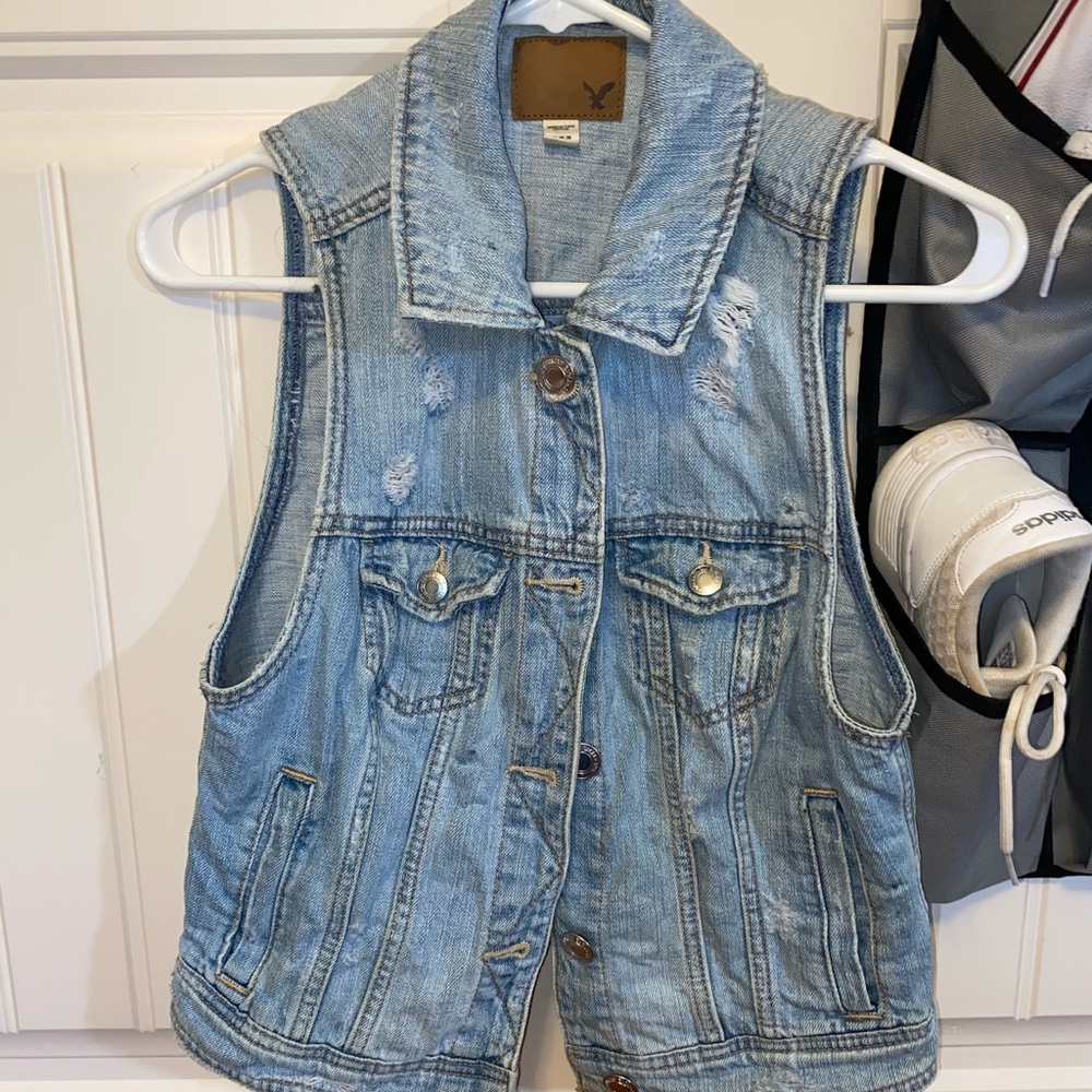 American Eagle jean vest.